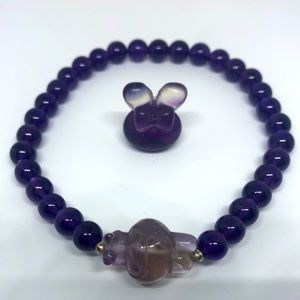 My Melody Purple Amethyst Crystal Braclet